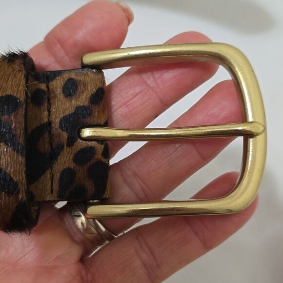 J Crew Cheetah Hair Belt (brass buckle) xs - Picture 9 of 9